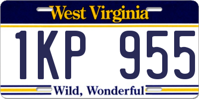 WV license plate 1KP955