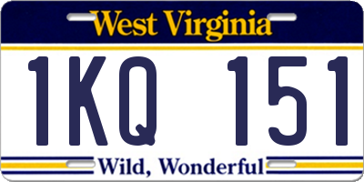 WV license plate 1KQ151