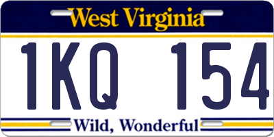 WV license plate 1KQ154