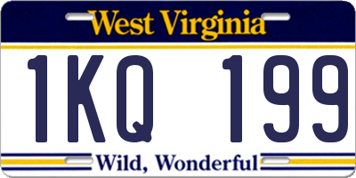 WV license plate 1KQ199