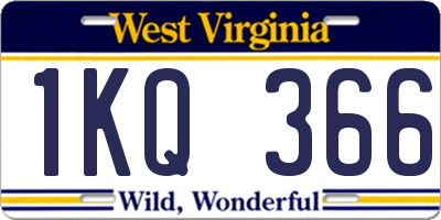 WV license plate 1KQ366