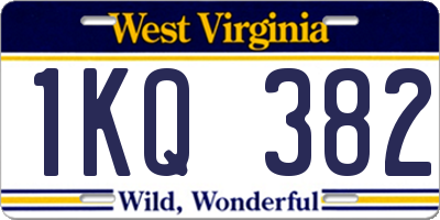 WV license plate 1KQ382