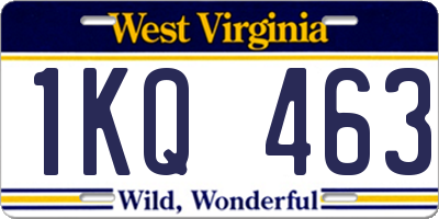 WV license plate 1KQ463