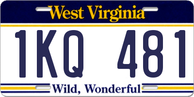 WV license plate 1KQ481
