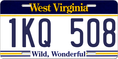 WV license plate 1KQ508