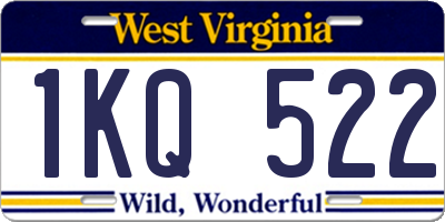 WV license plate 1KQ522