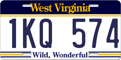 WV license plate 1KQ574