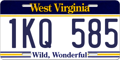 WV license plate 1KQ585