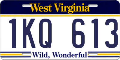 WV license plate 1KQ613