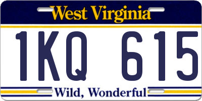 WV license plate 1KQ615