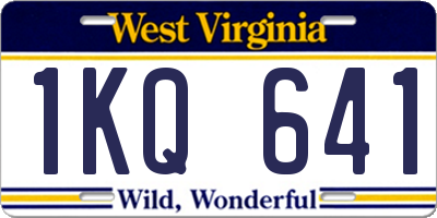 WV license plate 1KQ641