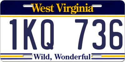 WV license plate 1KQ736