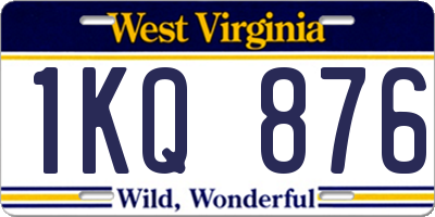 WV license plate 1KQ876