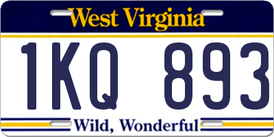 WV license plate 1KQ893