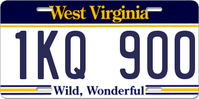 WV license plate 1KQ900