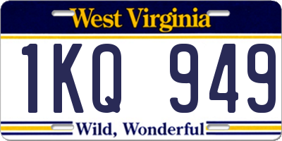 WV license plate 1KQ949