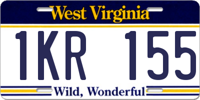 WV license plate 1KR155