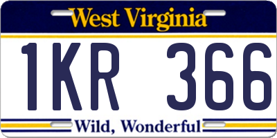 WV license plate 1KR366