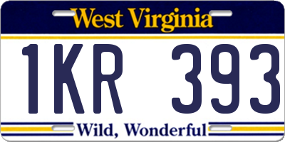 WV license plate 1KR393