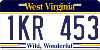 WV license plate 1KR453