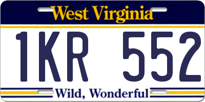 WV license plate 1KR552