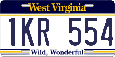 WV license plate 1KR554