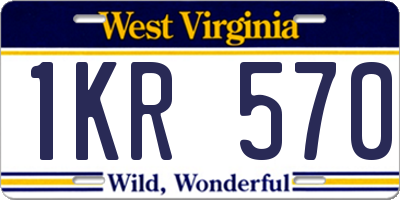 WV license plate 1KR570