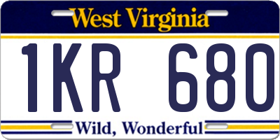 WV license plate 1KR680