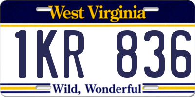 WV license plate 1KR836