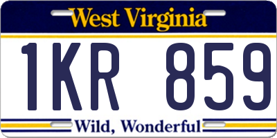 WV license plate 1KR859