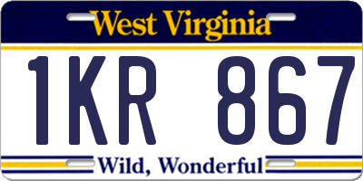 WV license plate 1KR867