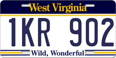 WV license plate 1KR902