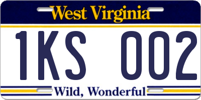 WV license plate 1KS002