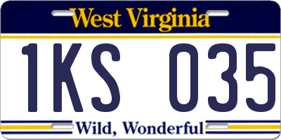 WV license plate 1KS035