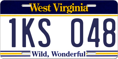 WV license plate 1KS048