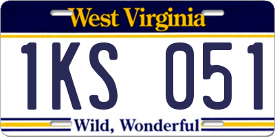 WV license plate 1KS051