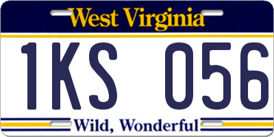 WV license plate 1KS056