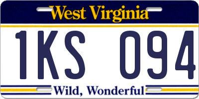 WV license plate 1KS094