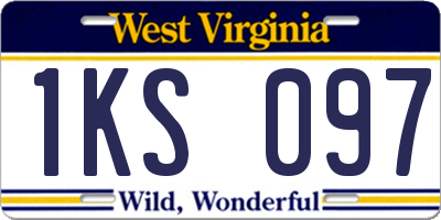 WV license plate 1KS097