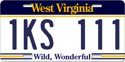 WV license plate 1KS111
