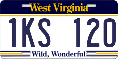 WV license plate 1KS120