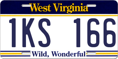 WV license plate 1KS166