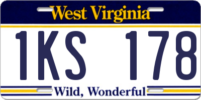 WV license plate 1KS178