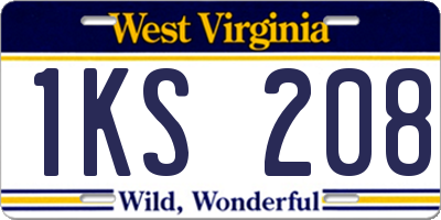 WV license plate 1KS208