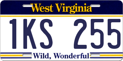 WV license plate 1KS255