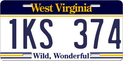 WV license plate 1KS374