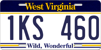 WV license plate 1KS460