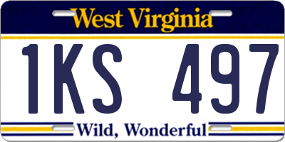 WV license plate 1KS497