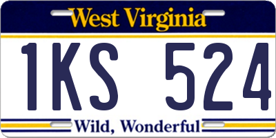 WV license plate 1KS524