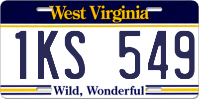 WV license plate 1KS549